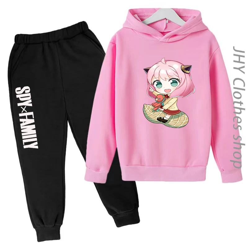 

Boys and Girls Baby Hoodie Coat 3-12 Birthday Gift Cute and Funny Spy X Family Anya Forger New Print Fashion Jogging Casual Set