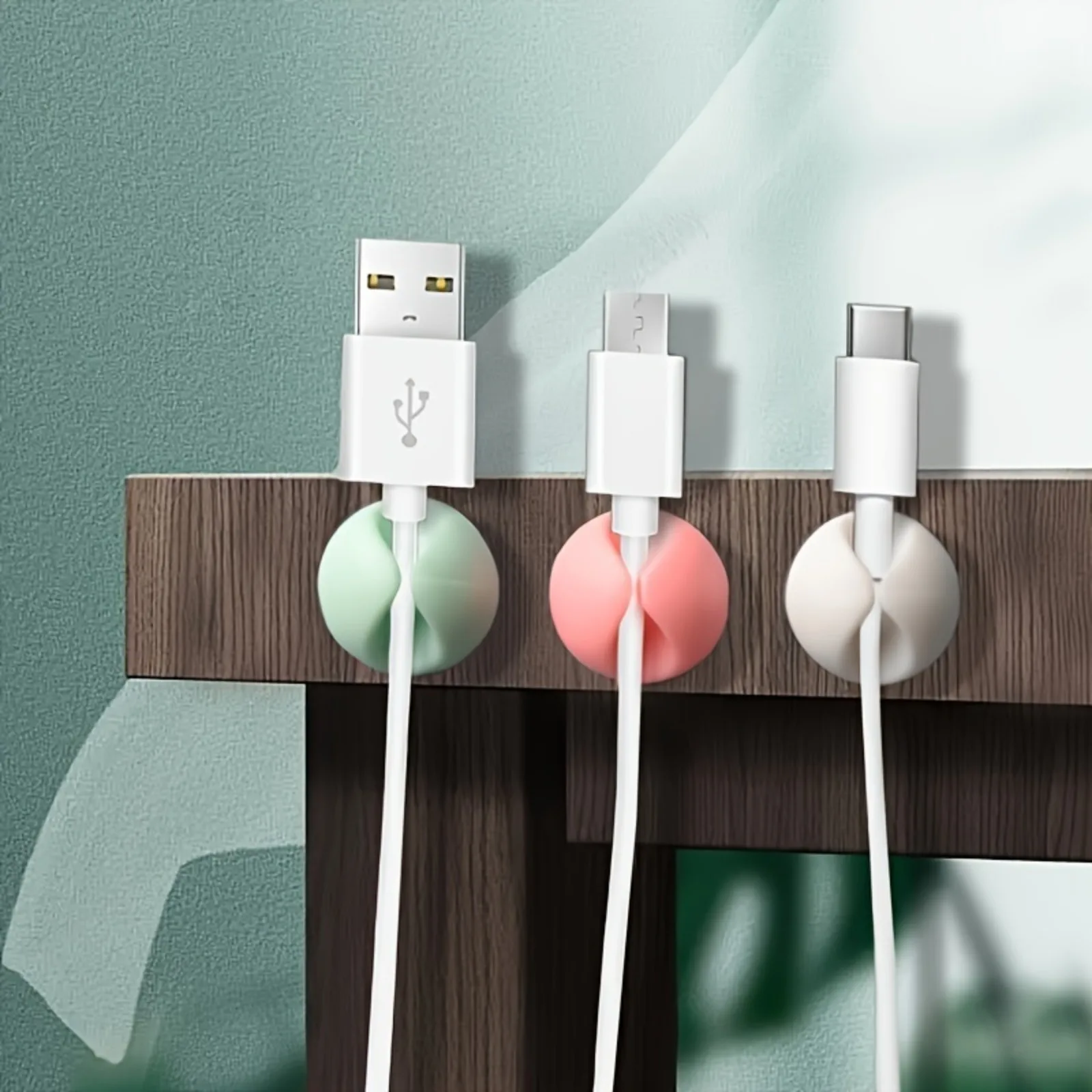 3pcs Ultimate Cable Clips, Cord Holder & Cable Organizer for Desk, Home, Car & Office Supplies Desk Storage cable organizer,cable clip,cable clamp