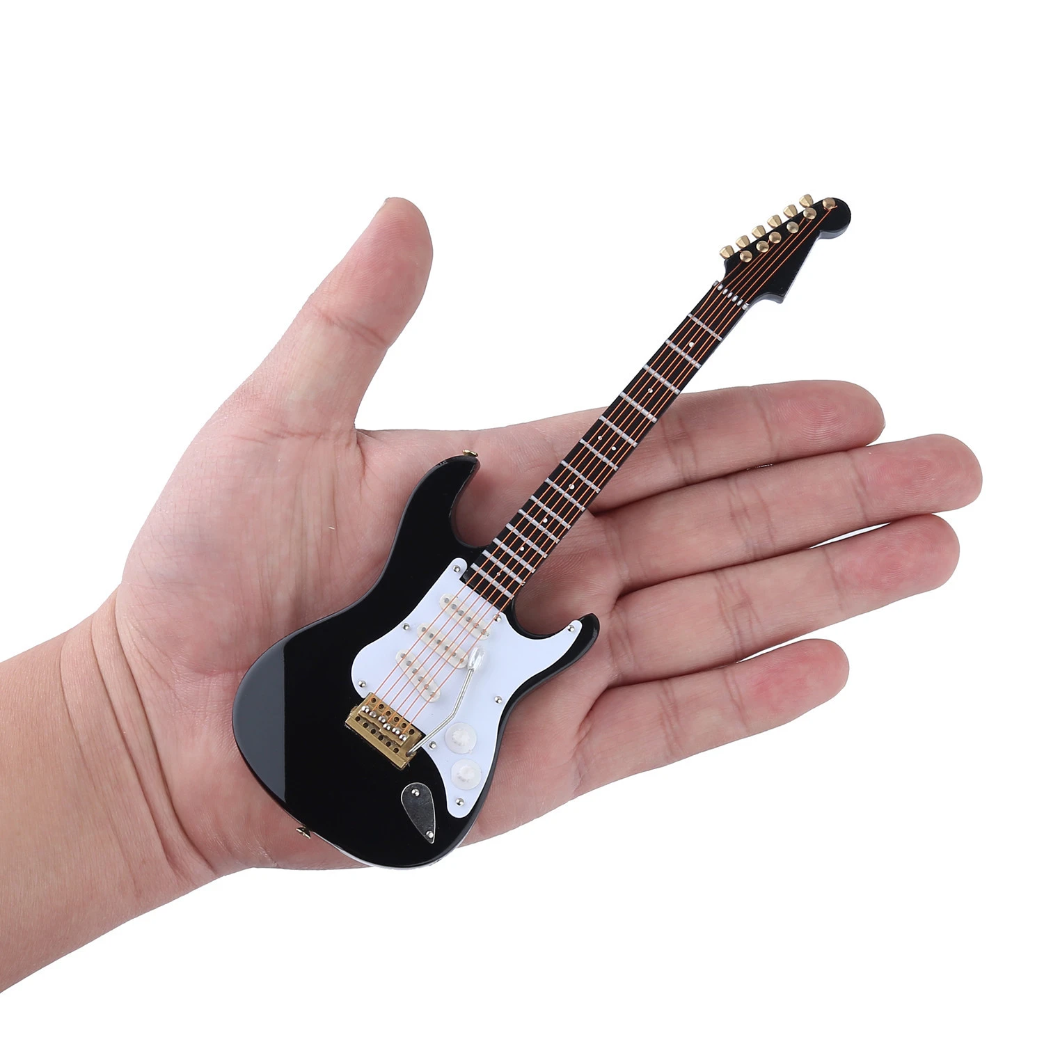 Mini Guitarra Eléctrica modelo Musical en miniatura, instrumento Musical, modelo de exhibición en miniatura, y estuche de calidad|Figuras y miniaturas| - AliExpress