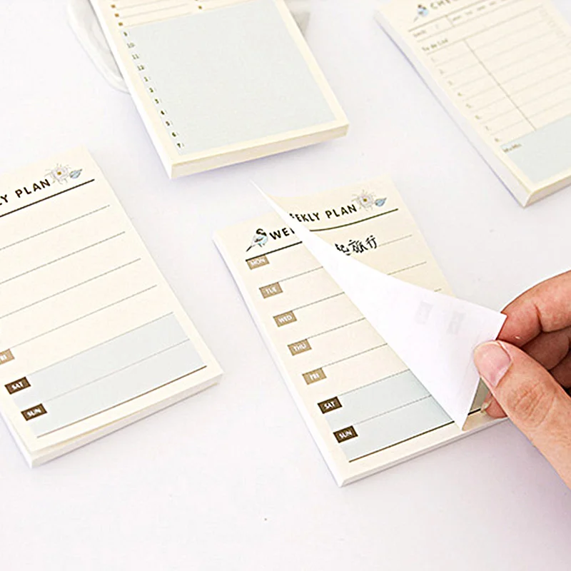 

60sheets/pc Planner Notebook Weekly Monthy Check List Time Schedule Planner Stationery Scrapbook Sticky Notes for Staff Teachers
