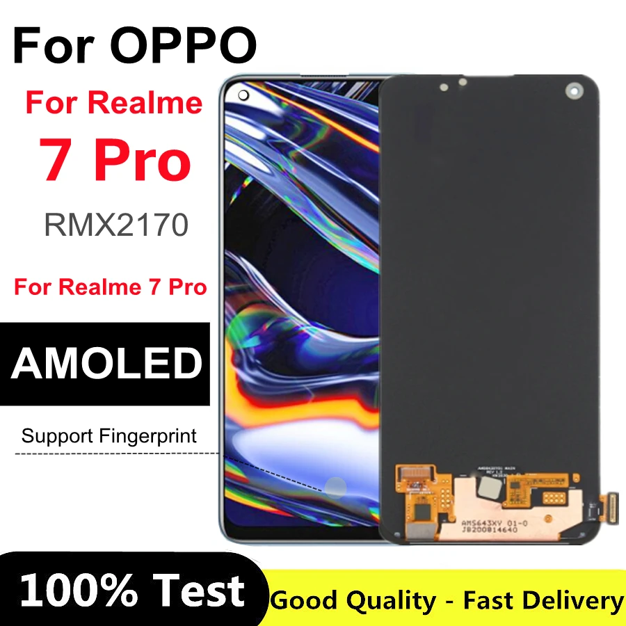 

6.4" AMOLED For OPPO Realme 7 Pro LCD Display Touch Screen Digitizer Full Assembly for Oppo RMX2170 Realme 7 Pro lcd