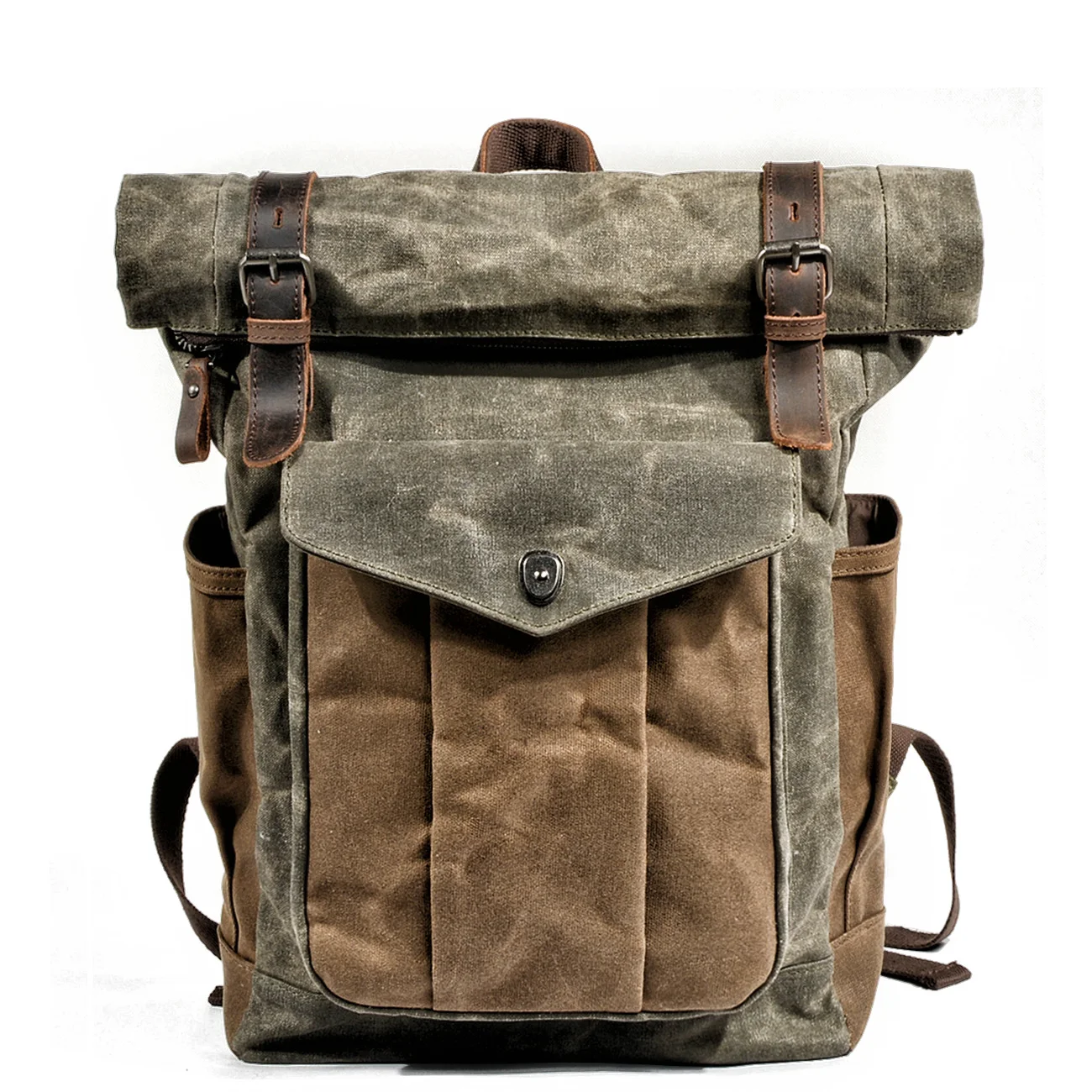 Borsa Laterale Moto Off-Road Moto Spalla Messenger Zaino Per Laptop Sacoche Moto Classic Vintage Men Canvas Leather Saddle Bag