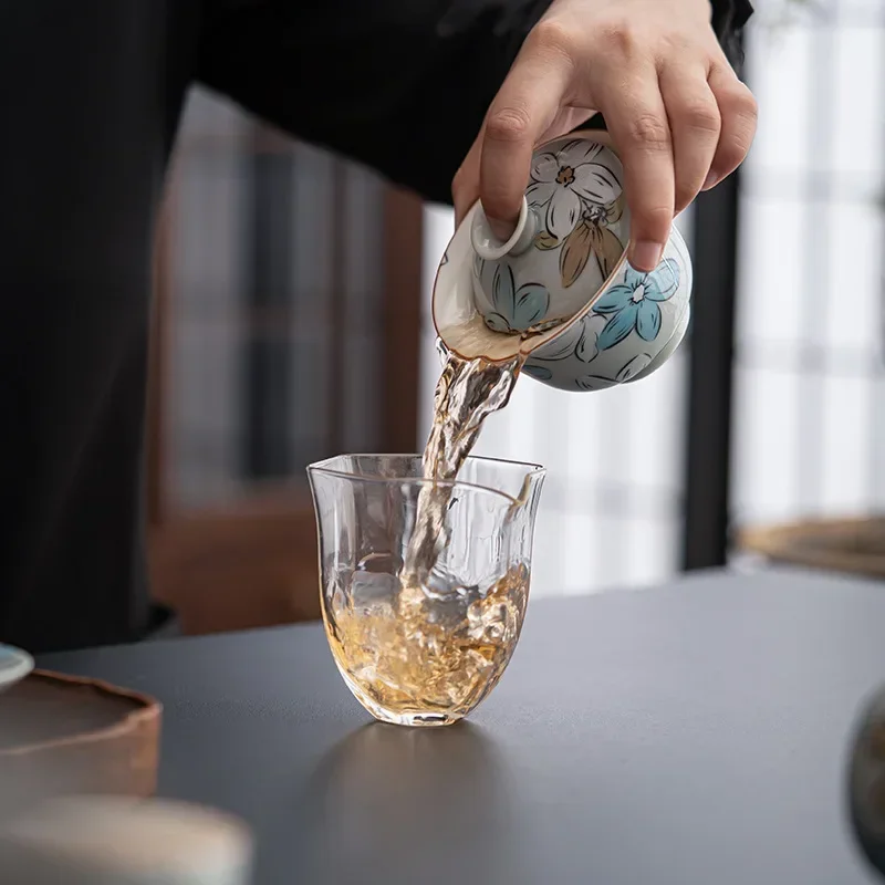 Japanese Cherry Blossom Ceramic Gaiwan Tea Brewing Household Kung Fu Tea Ceremony Bowl Single Bowl Cover The