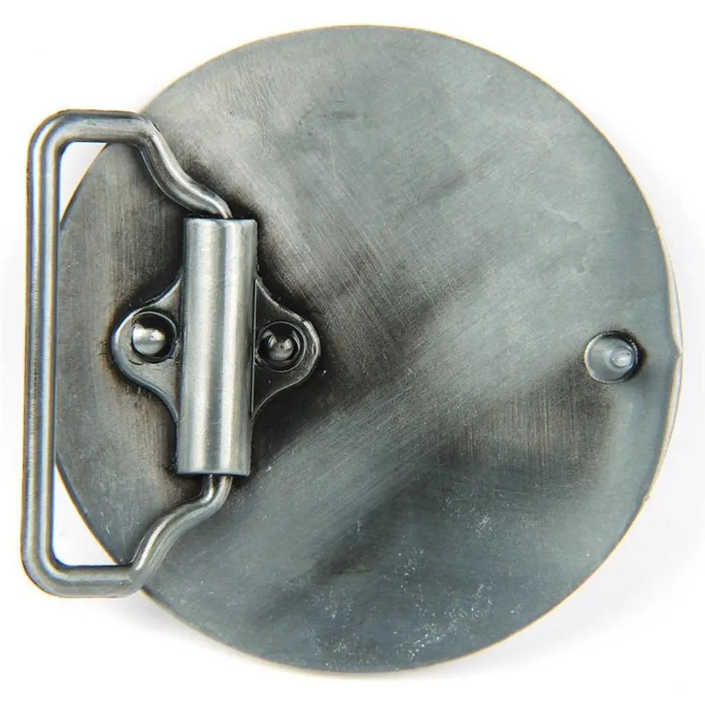 Decorative Pattern Western Style Cowboy Silver Round Belt Buckle Men