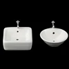Dollhouse Bathroom Sink 1:12 Miniature Ceramic Wash Basin Bathroom Sink Model Simulation Accessory for Dollhouse White 5