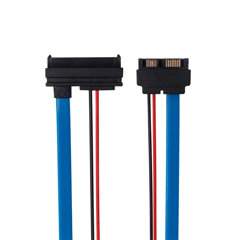 Lingable SATA 5V Cable Serial ATA 22Pin 7+15 Female to Slimline SATA 13Pin 7+6  male F/M Connector Extension Conterver  30CM