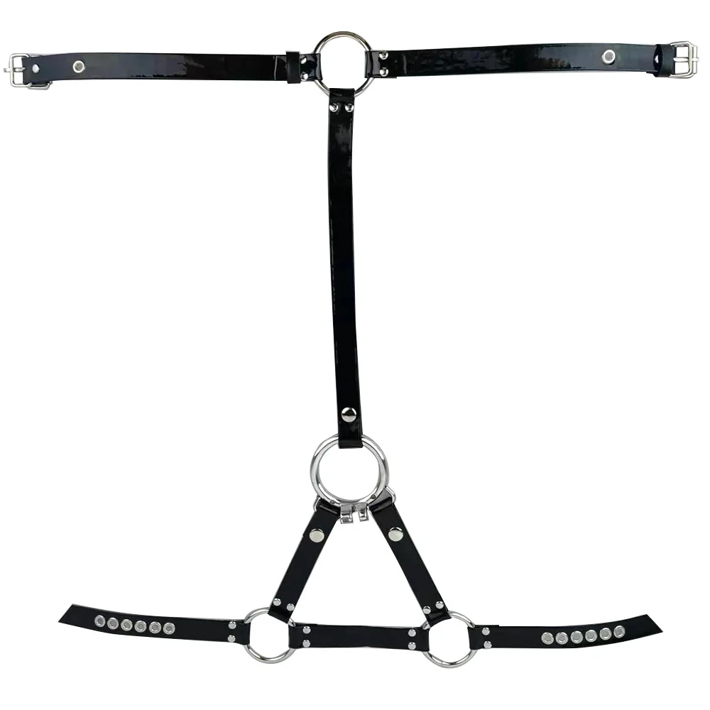 Penis Chastity Cage Male Chastity Lock Wearing Belt Pants Anti-Off Device PU Leather Auxiliary Adjustable Rope Cock Cage Accessories Adults Sex Toys
