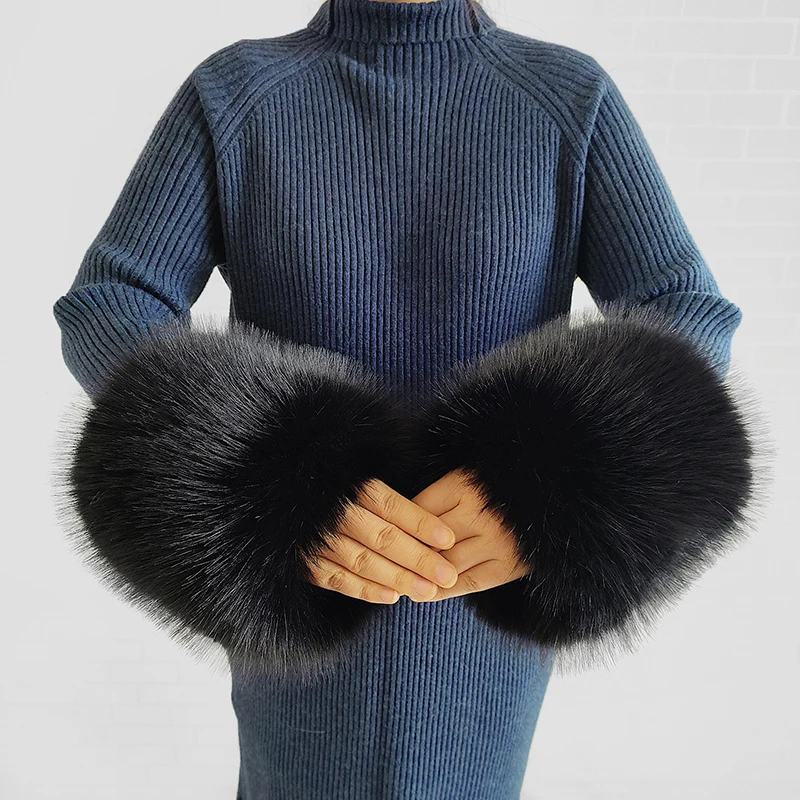 Polsini In Pile Sintetico Per Donna - Scaldamuscoli Invernali Per Sport E Moda, Confezione Da 2 Paia - Foto 3