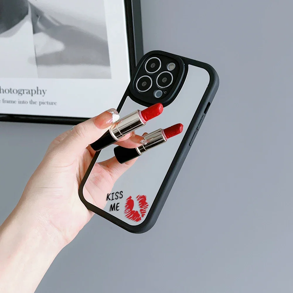 Sexy Girl Red Lips Mirror Phone Case