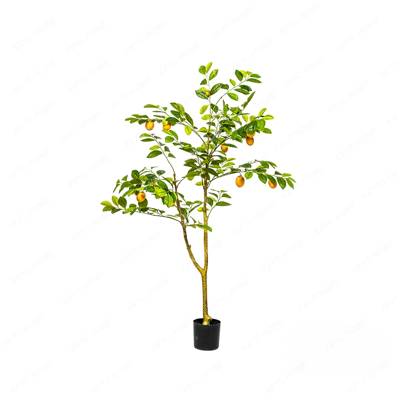 

Nordic Simulation Lemon Tree Fake Trees Green Plant Bonsai Decoration Living Room Showcase Clothing Shop Plant Ornaments
