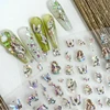 Cute Girl Fantasy Horse Book Flower Shiny Butterfly Self Adhesive Nail Art Decoration Sticker Pretty Japan 3D Manicure 5D Decals 2
