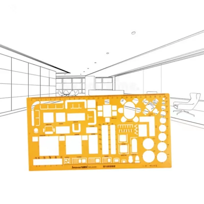Drawing Ruler 1pcs Multi Purpose Template for Interior Design and Furniture Drafting