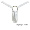 XMJXMY Neutral metal ring sexy temptation thong high gloss and high elasticity sports swim pants 6