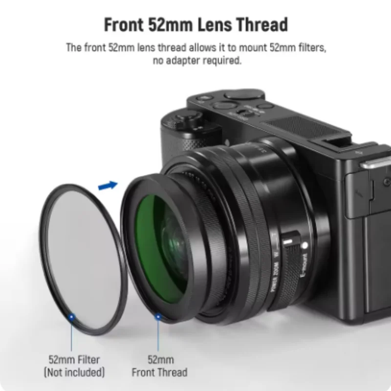 NEEWER 40.5mm HD 광각 렌즈 ( ZV-1F ZV-E10 A5000 A6000 호환), 2 in 1 18mm 광각 & 10배 매크로 추가 렌즈 어댑터