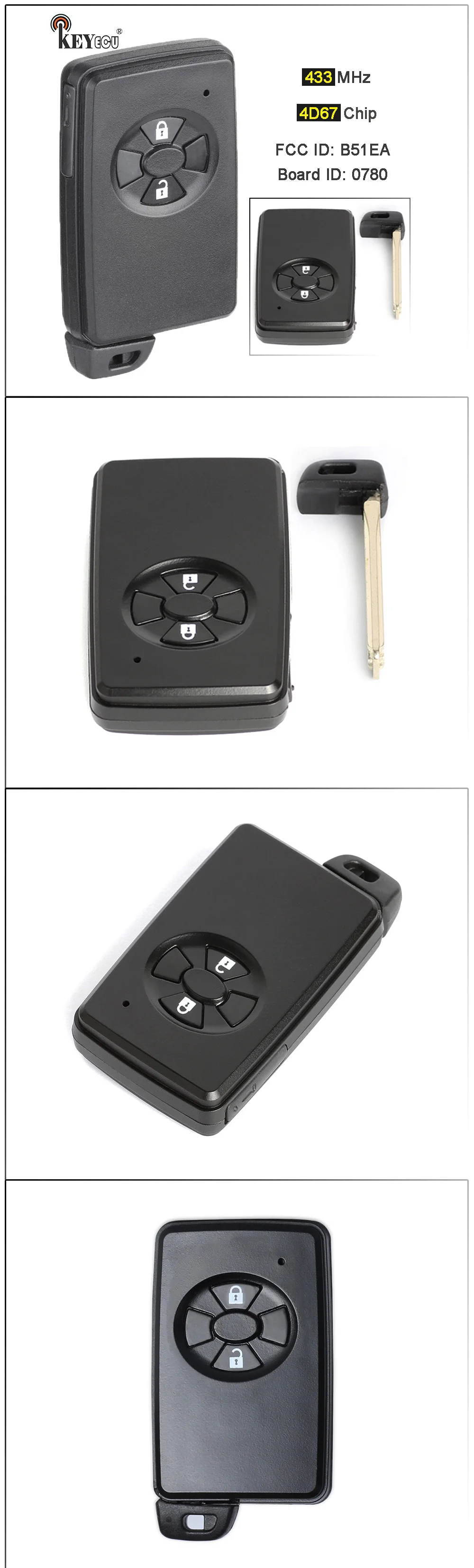 Keyforkess 314.3MHz ID scheda: 27145-5290 HYQ14ACX Smart Card telecomando portachiavi per Toyota Prius C V 4Runner Venza 2009-2019 - Saef8efdcafc84d63a0fe06ad9d3014b9S