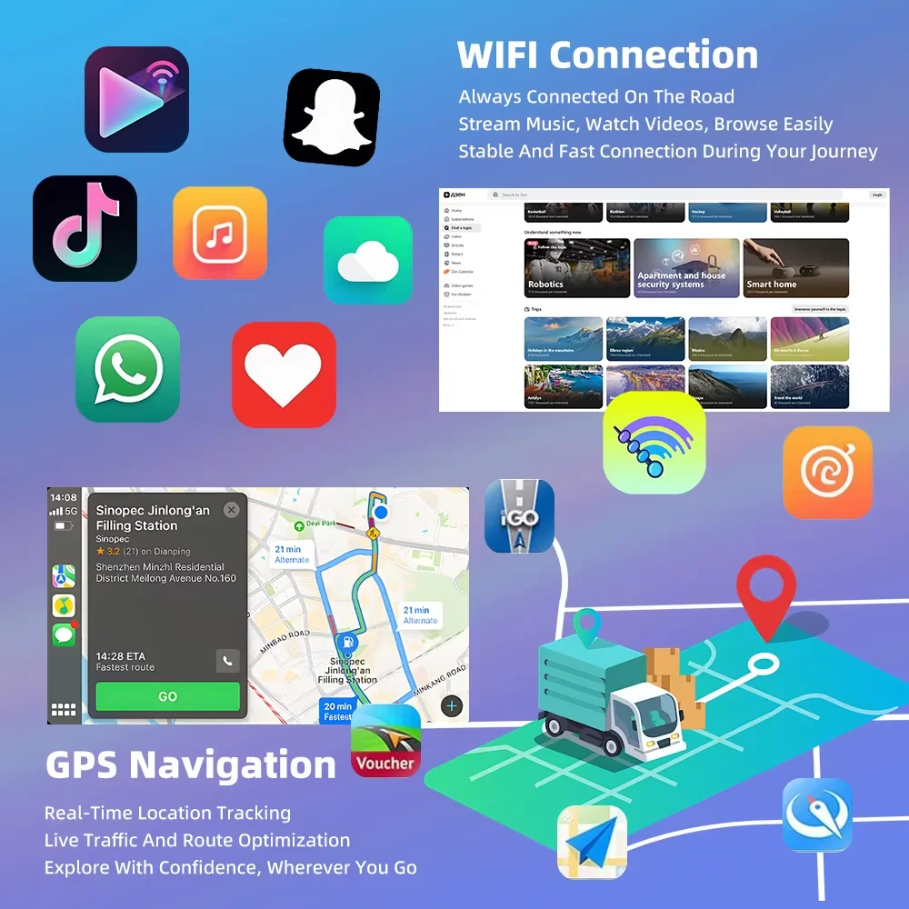 ESSGOO Android 15 64G 10.1" 360 ° Autoradio Universal con Pantalla Táctil 1 DIN, CarPlay Inalámbrico, Android Auto, GPS, Navegador, RDS, WiFi, FM, SWC, BT 3