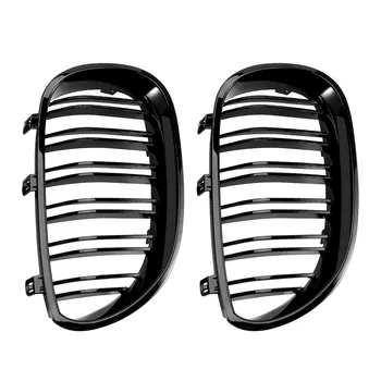 Gloss Black Car Front Kidney Grille Grill for BMW 5 Series E60 E61 M5 520I 535I 550I 2003-2010 Sedan 1