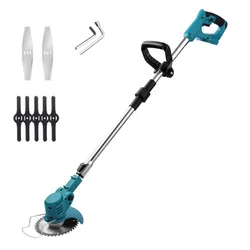 Cordless Handheld Electric Lawn Mower and Adjustable Grass Trimmer (No Battery)
