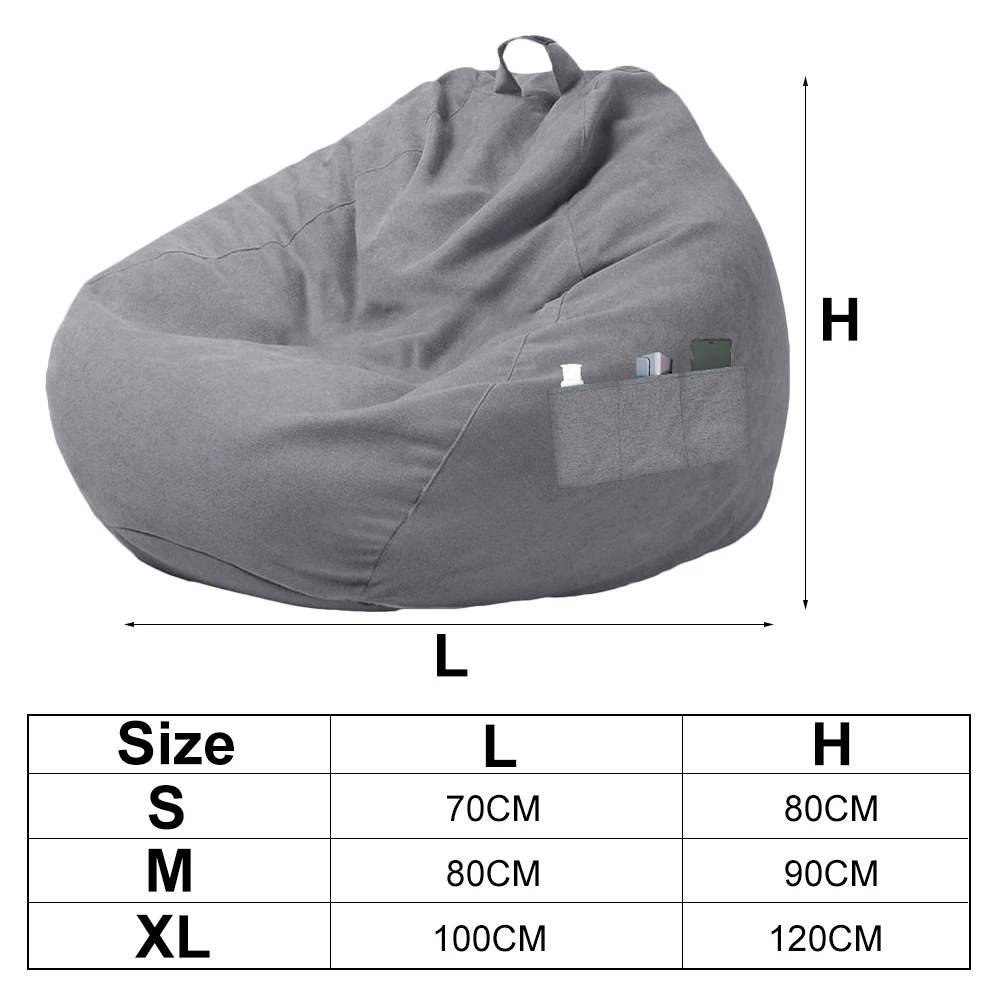 1/2Pcs Lazy Sofa Cover Soft Comfortable Sofa Chair Decorative Breathable Chair Sofa Cover with 3 Side Pocket for Furniture Decor