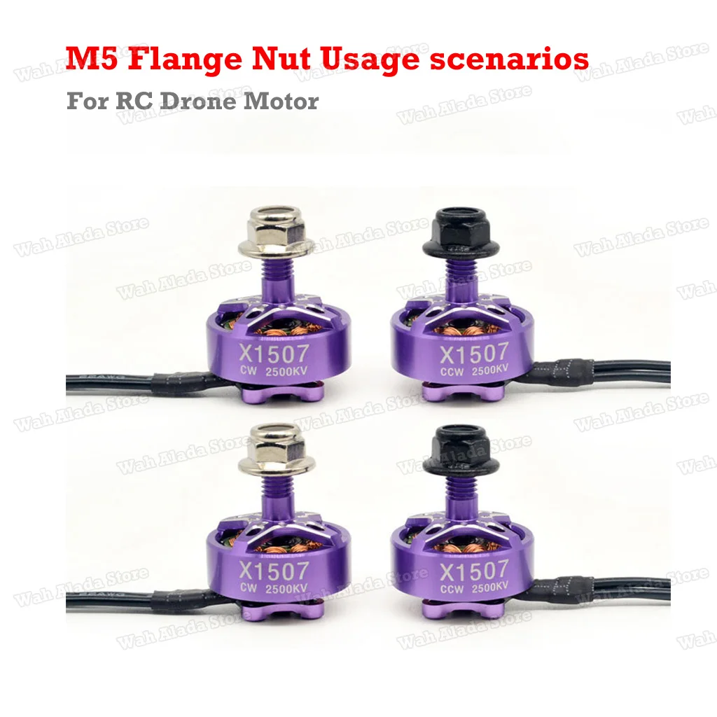 Écrous M5 CW CCW pour drone RC – Lot de 8 pièces métal