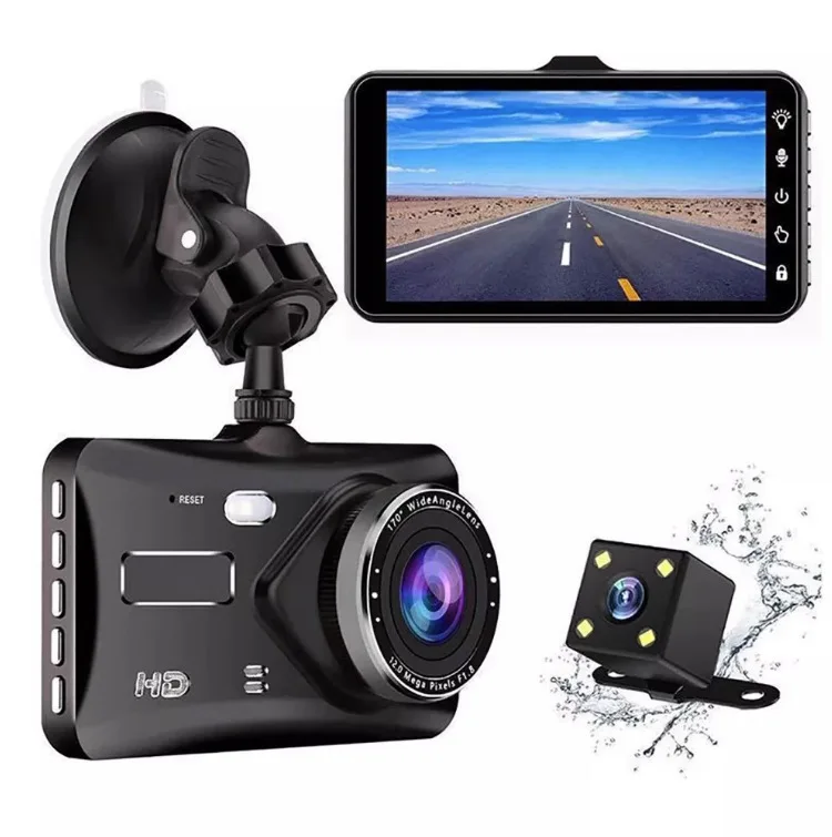 Saef980ee01034b1f9750ba6580ecec353 24h HD 1080P 4"Touch Screen IPS Dash Cam Front and Rear Camera CAR DVR Vehicle Black Box Night Vision Driver Video Recorder