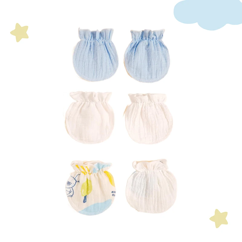 3 Pairs/Set Baby Cotton Soft Mitten Newborn Anti-eat Hand Anti-Grab Face Protect Glove Baby Mitten0-6M baby mittens,anti scratching gloves