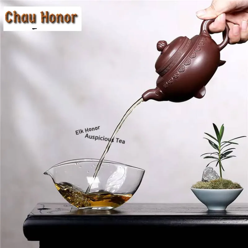 330ml Elegant Yixing Purple Clay Teapots Famous Artists Handmade Pot Raw Ore Mud Kettle Chinese Zisha Tea Set Teaware Collection