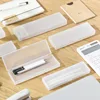 Transparent Pencil Case MUJIs Plastic Storage Box Kawaii Japan Frosted Simple Hard Stationery Office Kid School Student Gift 1