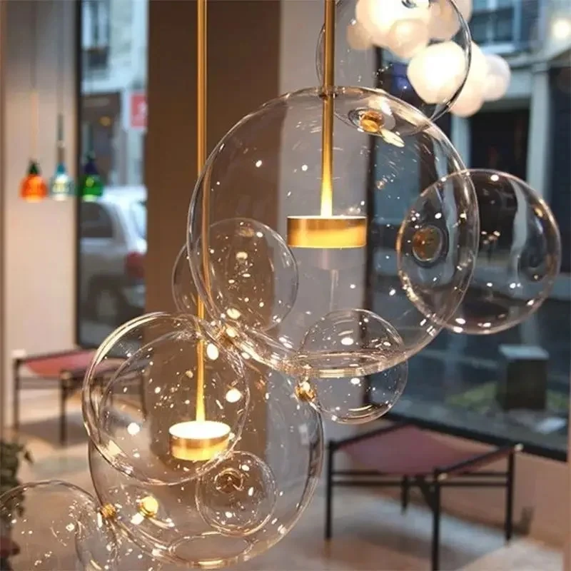 

Modern Glass bubble LED Pendant Lamp Bubbles for Living Dining Room Coffee Tables Bedroom Chandelier Home Decor Lighting Fixture