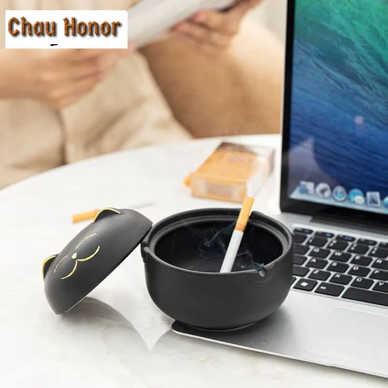 Lucky Cat Ceramic Ashtray Aesthetic Tobacco Shop Tobacco Smoke Odor Removal Ash Tray Weed Smoking Tearoom Supplies Gift