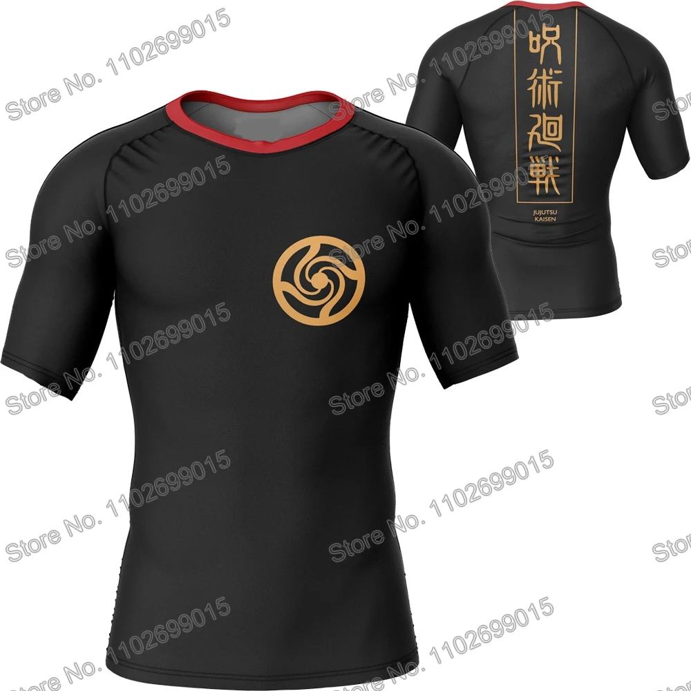 Jujutsu Kaisen Surfing Clothing Swimsuit Men Rash Guard Short Sleeve UV Protection Diving Summer UPF 50+ Beach Tights Women Surf