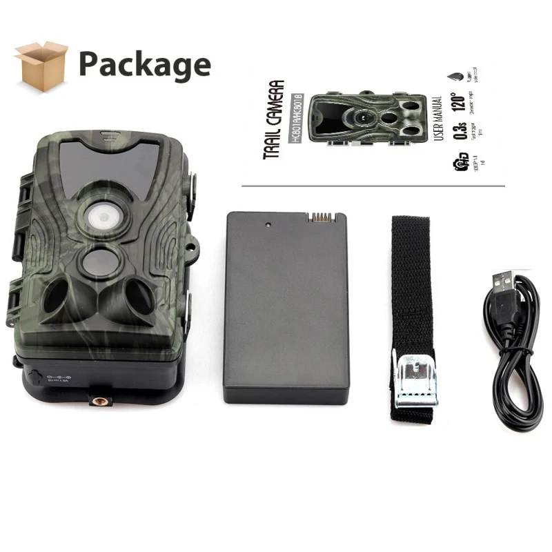 HC-801ALI Hunting Trail Camera With 5000Mah Lithium Battery 24MP 1080P IP65 Night Vision scope Photo Trap 0.3s 940nm Wild Camera