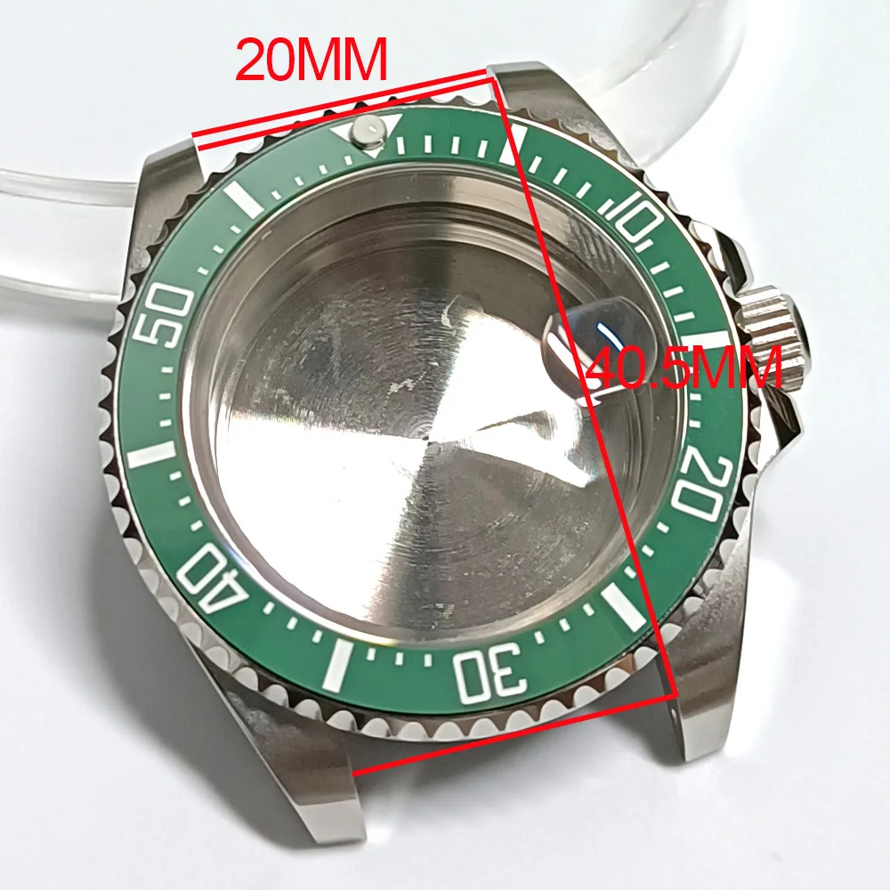 Watch Case Stainless Steel Waterproof Fit NH34 NH 35 NH36 NH70 Movement 40.5mm Sapphire Glass GMT