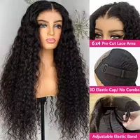 Perruque frontale Deep Wave transparente 13x4 13x6 HD en dentelle, perruques frontales en cheveux humains bouclés pour femmes, 40 pouces 3