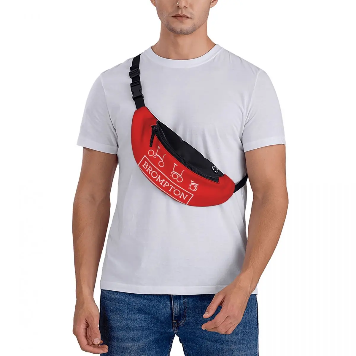 Bromptons Bike Fanny Pack Men Women Custom Crossbody Waist Bag for Travel Hiking Phone Money Pouch