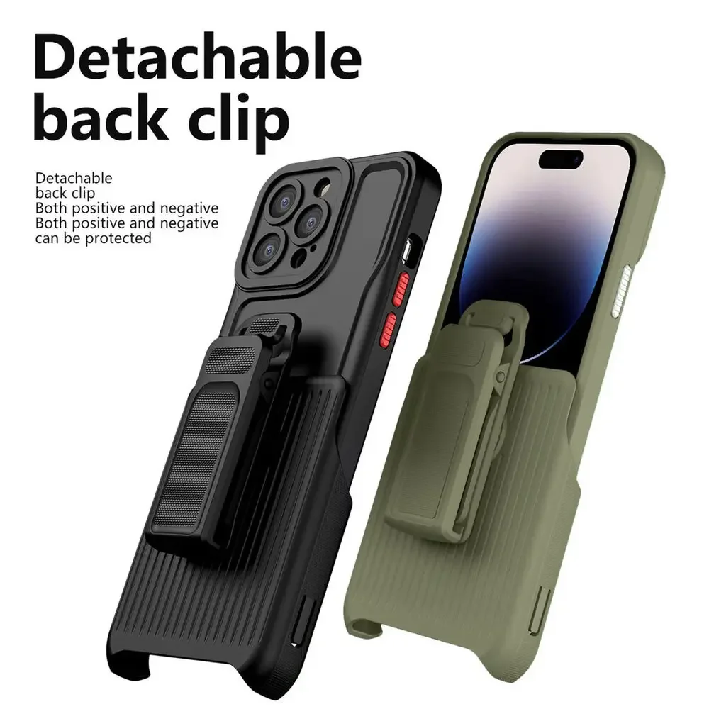 Super Armor Frame CoverFor iPhone 14 Plus 15 13 Pro Max 12 11 Rugged Shockproof Outdoor Heavy Duty Stand Silicone Case+Belt Clip