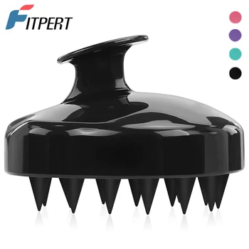 머리 마사지 기구 실리콘 머리 두피 마사지 브러시 빗 샴푸 머리 세척 빗 매직 핸들 브러시 스파 마사지 브러시