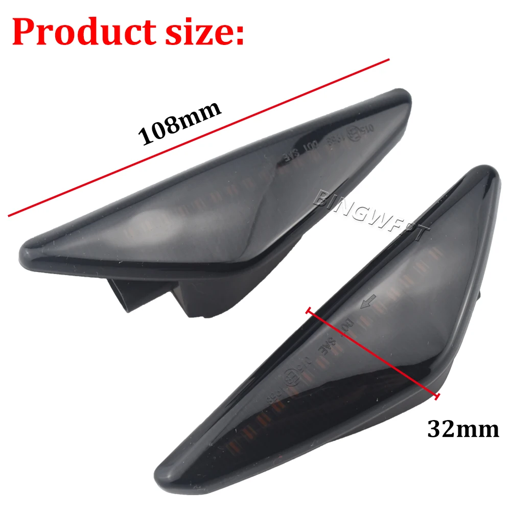2PCS LED Side Marker Signal Light For BMW X5 E70 X6 E71 E72 X3 F25 Clear/Smoke Dynamic Flowing Sequential Blinker Lamp 3