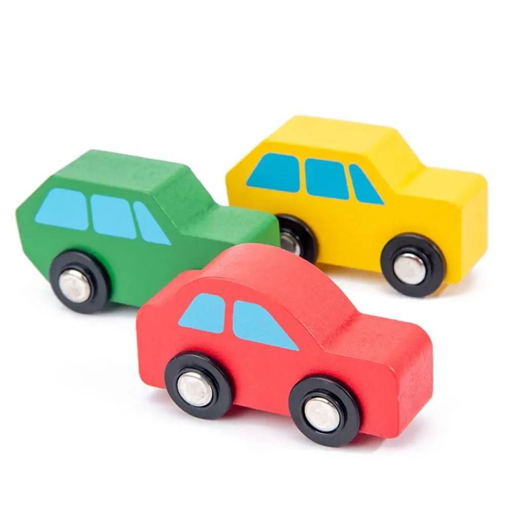 Building Blocks Wooden Passenger Plane Set Simulation Aircraft Commander Double Layer Car Model Color Cognitive Trailer