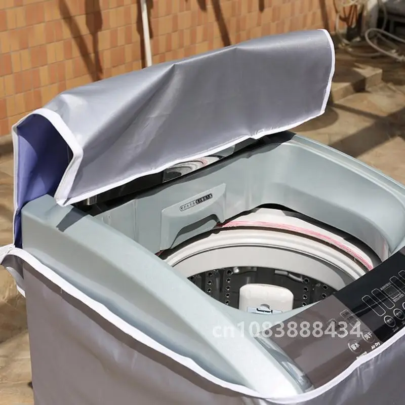 Description Picture 2 of itemWashing Machine Cover Polyester Waterproof Top Load Laundry Dryer Cover Sunscreen Laundry Silver Coating Dustproof Cover
