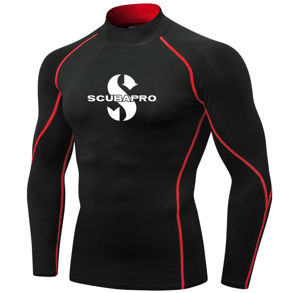 Men swimsuit male swim rash guard Men Swim Surfing T-shirt Beach UV Protection Swimwear Rash Guard Long Sleeve Diving Wetsuit Rashguard Tops Gear Summer Apparel