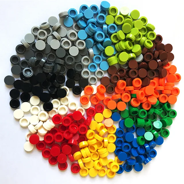 900Pcs 52สีเมืองบล็อกตัวต่อกระเบื้องแบน1X1อิฐกลม DIY Enlighten ชิ้นส่วน98138บล็อกเด็กเด็กหญิงเด็กชาย 1