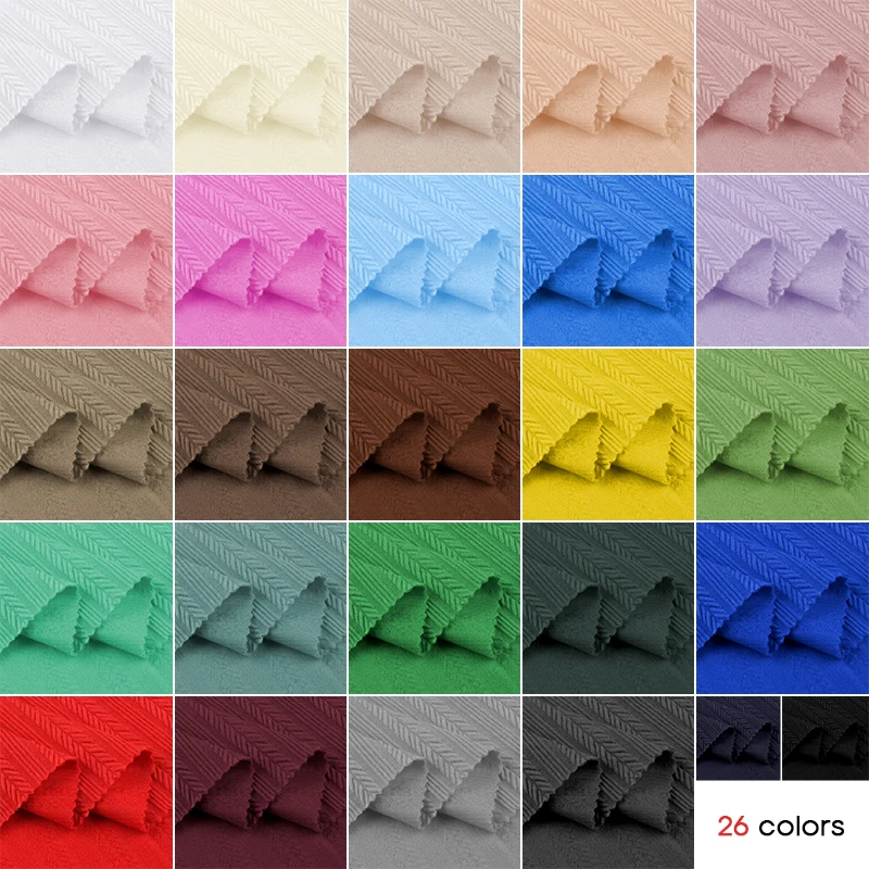 Elastic Knitted Jacquard Fabric for DIY Sewing Projects - 100x160cm Woven Texture Stretch Fabric