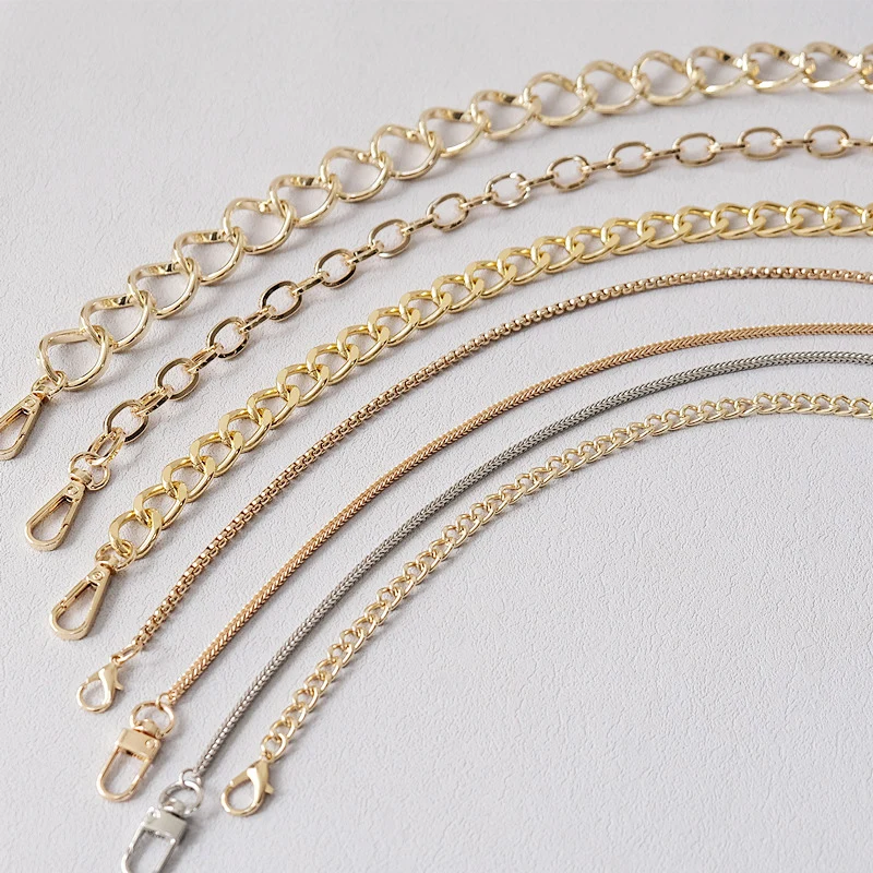 Neue Mode Frau Handtasche Zubehör Ketten Luxus Solide Gold Metall Tasche Kette Riemen Frauen Nette Kupplung Schulter Geldbörse Zubehör – Detail 4