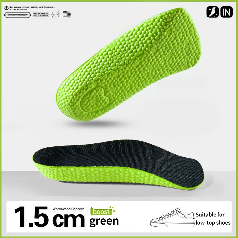 1 Paar höhenvergrößernde Einlegesohlen für Männer und Frauen, Schuhe, Plattfüße, Fußgewölbeunterstützung, orthopädische Einlegesohlen, Turnschuhe, Fersenlift, halbe Schuhpolster – Detail 8