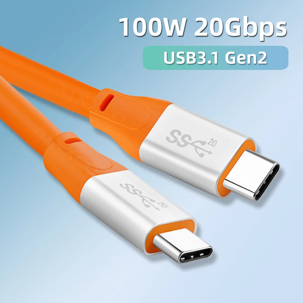Кабель USB C, 20 Гбит/с, PD100W, шнур для быстрой зарядки USB3.2 Gen 2 HD 4K @ 60Hz, видео, ПВХ, для ноутбука MacBook