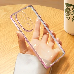Luxury Transparent Electroplating TPU Shockproof Phone Case - Honor 200 Lite (Pink)