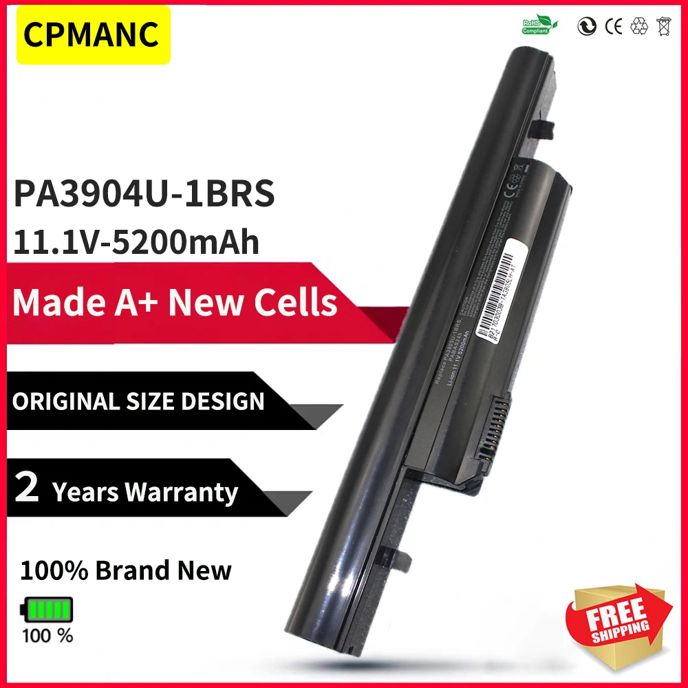 

CPMANC 10.8V 5200mAh PA3904U-1BRS PA3905U-1BRS Battery For Toshiba PABAS245 PABAS246 Dynabook R751 R752 Satellite R850 R950