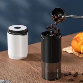 Hand Crank Coffee Maker, Ceramic Grinder Core, Black Translucent Light Luxury Portable Grinder, Adjustable Coffee Bean 1