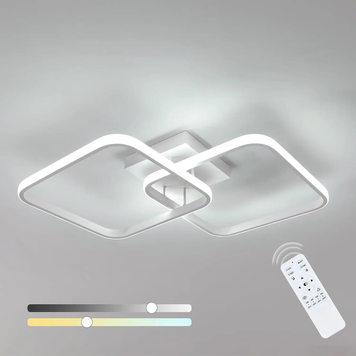 50W 5625LM LED Ceiling Light Dimmable,Ceiling Lamp with Remote Control 3000K-6500K 59cm,Modern Square Ceiling Lamps for Bedroom 1